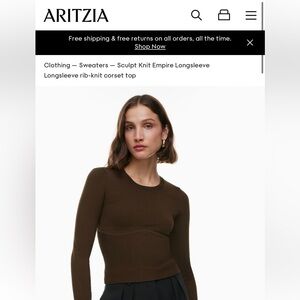 Aritzia Sculpt Knit Longsleeve XS